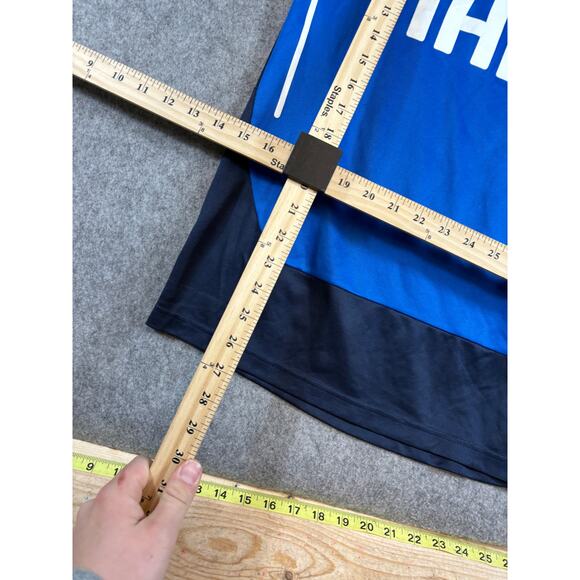 FIGC Italia Soccer Jersey Mens M Blue Colorblock Puma Activewear Performance - Picture 2 of 8